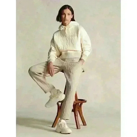 NEW! Polo Ralph Lauren Women's XL Logo Cable-Quilted Jersey Pant NWT $198 - Picture 2 of 6